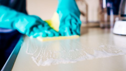 DIY mattress cleaning supplies arranged for home care